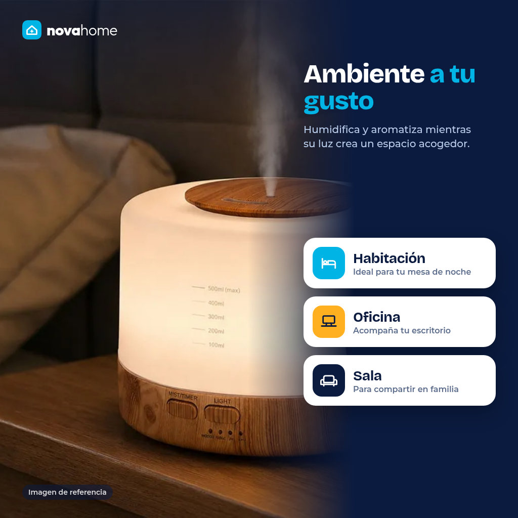 Humidificador difusor de aromas en la habitación, la oficina o la sala